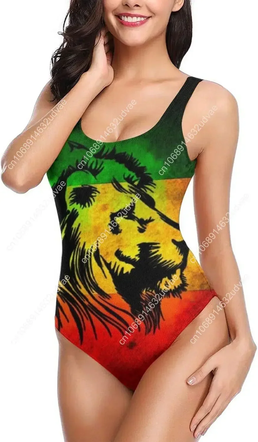 Jamaican Lion Flag One Piece Swimsuits for Women Athletic Training Swimwear Slimming Bathing Suits Beachwear