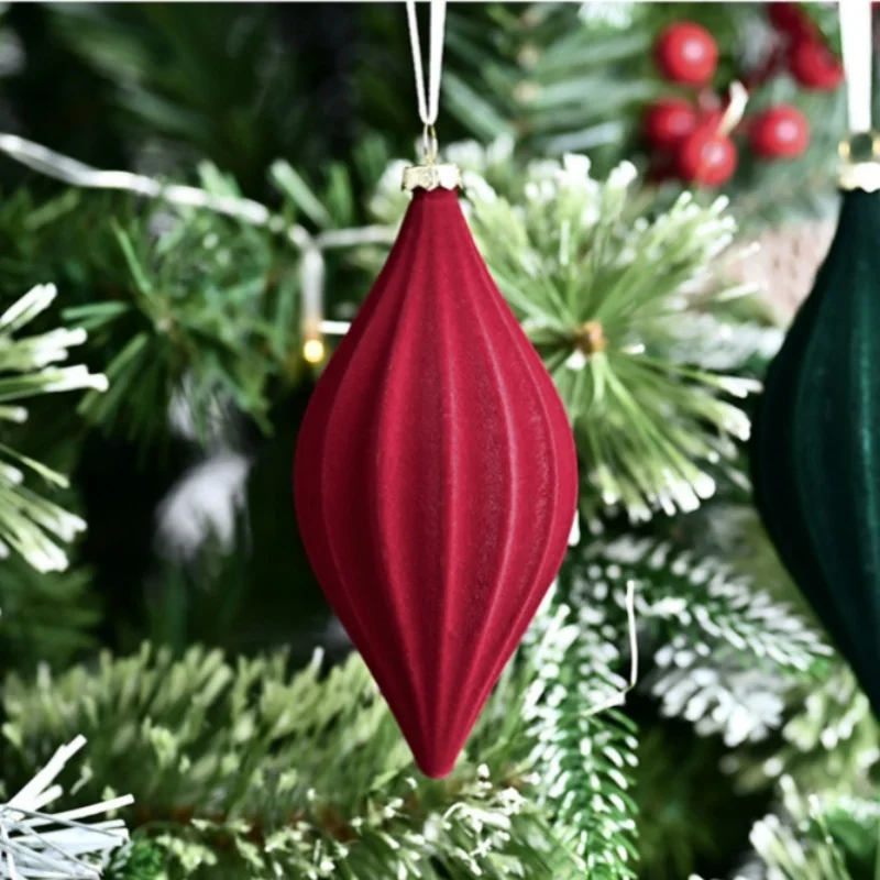 

2Pcs Velvet Ball Christmas Tree Ornament Plastic DIY Craft Painted Christmas Gifts Boxes Pendant New Year Pendant Christmas Gift