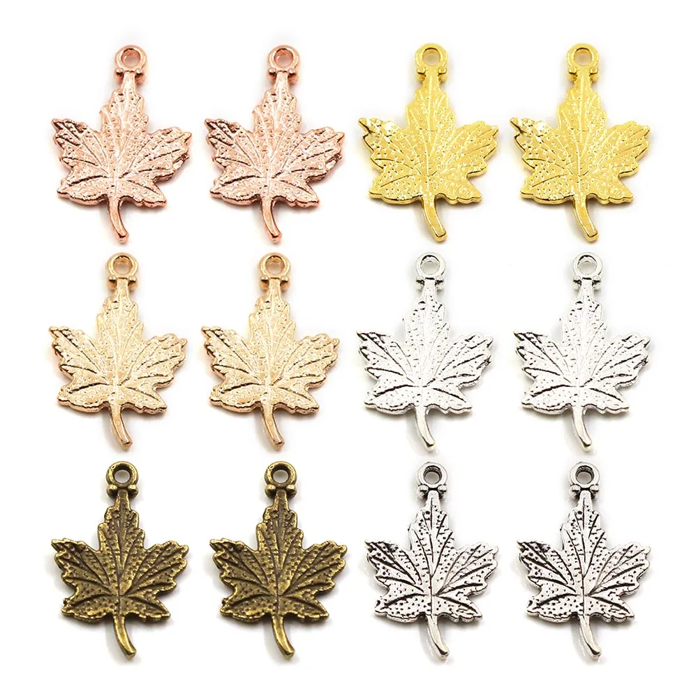 20Pcs Maple Leaf Charms Metal Pendants Charms for Bracelet Necklace Jewelry Making Vintage Leaf Alloy Metal Charms 15*23MM