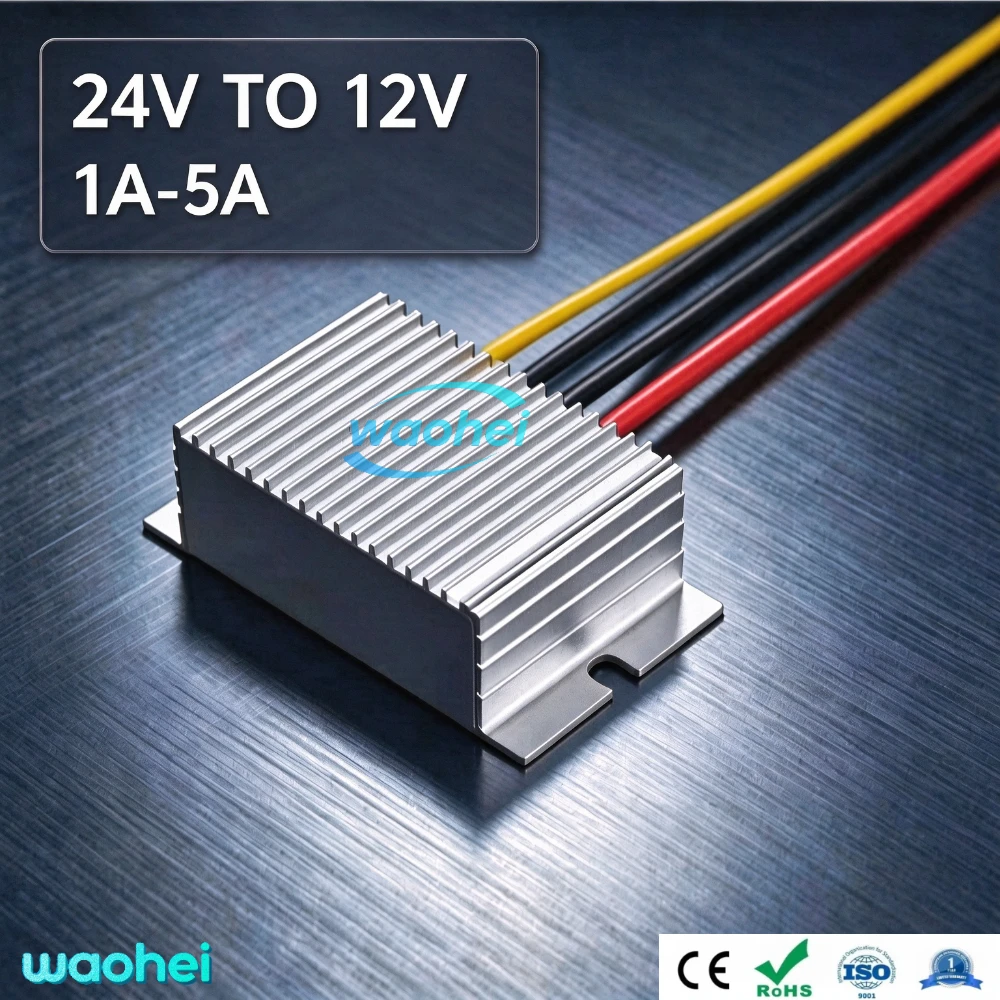 24V To 12V 1A 2A 3A 4A 5A 60W Buck Model Converter Stabilizer DC-DC Step Down Voltage Regulator Model Power for Cars Waterproof