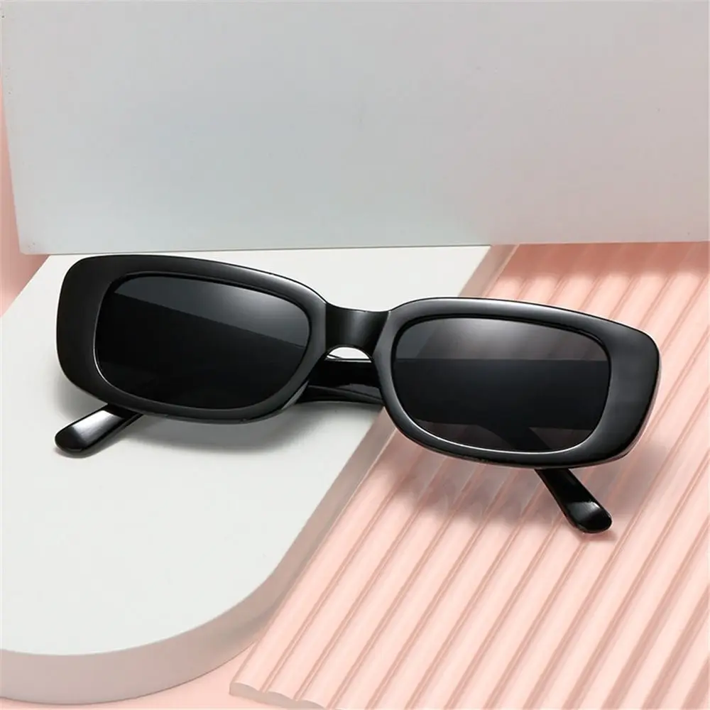

Trendy Narrow Square Frame Y2K Sun Glasses Candy Color UV400 Protection Black Shades 90’s Eyewear for Women Men