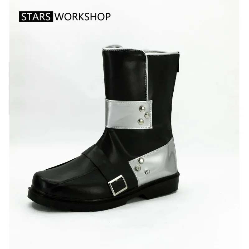 

qq34Anime Sword Art Online Kirigaya Kazuto Kirito Обувь для косплея Кожаные короткие сапоги для Хэллоуина и Рождества на заказ