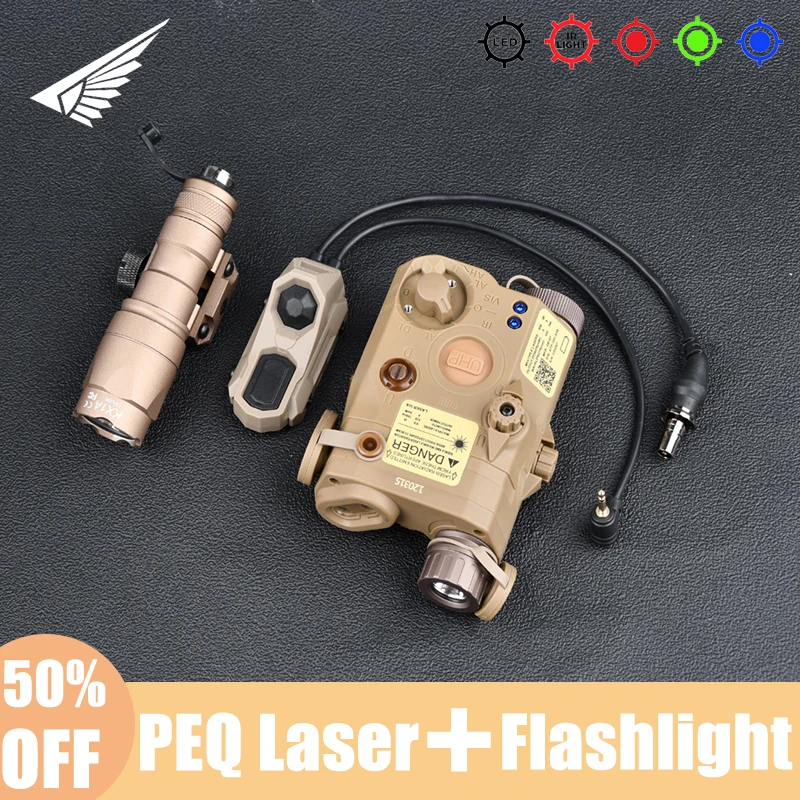 

WADSN NGAL PEQ 15 DBAL-A2 Red Green Blue IR Battery Box Surefir M300 M600 Flashlight AR15 Accessories AXON Dual Pressure Switch