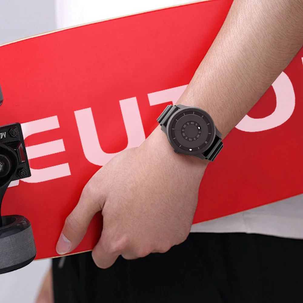 EUTOUR NEW MAGNETIC RUNNING BEAD WATCH - Waterproof Quartz Watch with Unique Hands-Free Design - Sporty Silicone Strap Watch