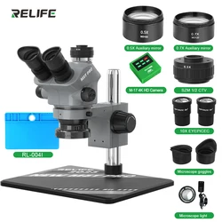 RELIFE RL-M5T Pro-B11 Trinocular HD Microscope 7-50 Time Zoom Phone Repair PCB Inspection Precision Instrument Repair Microscope
