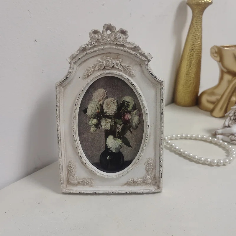 

Retro paint-off photo frame, European-style picture frame, home decoration photo frame, resin material, holiday gift