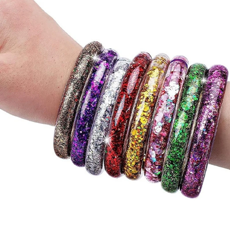 Friendship Bracelet DIY Kits for Girls Colorful Glittering Wristlet Jewelry Set for Kindergarten Party Favor Craft Gift P31B