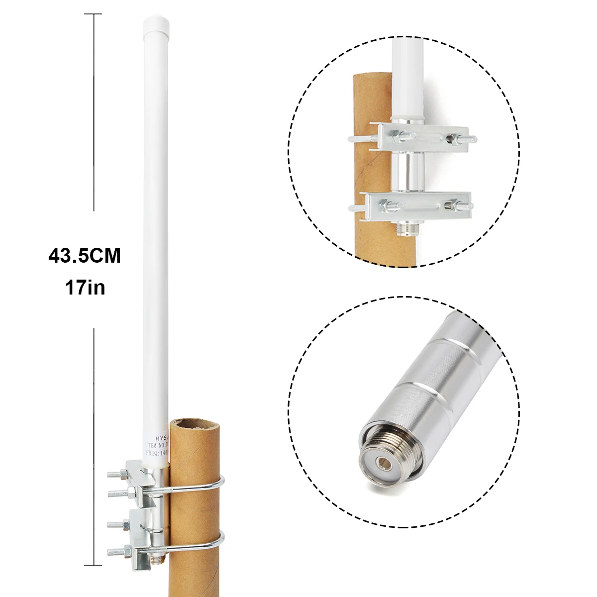 UHF 70cm 400-470mhz antena z włókna szklanego GMRS antena podstawowa z zestawem anteny samolotowej uziemiającej dla śmigła Radio Repeater mobilny nadajnik-odbiornik