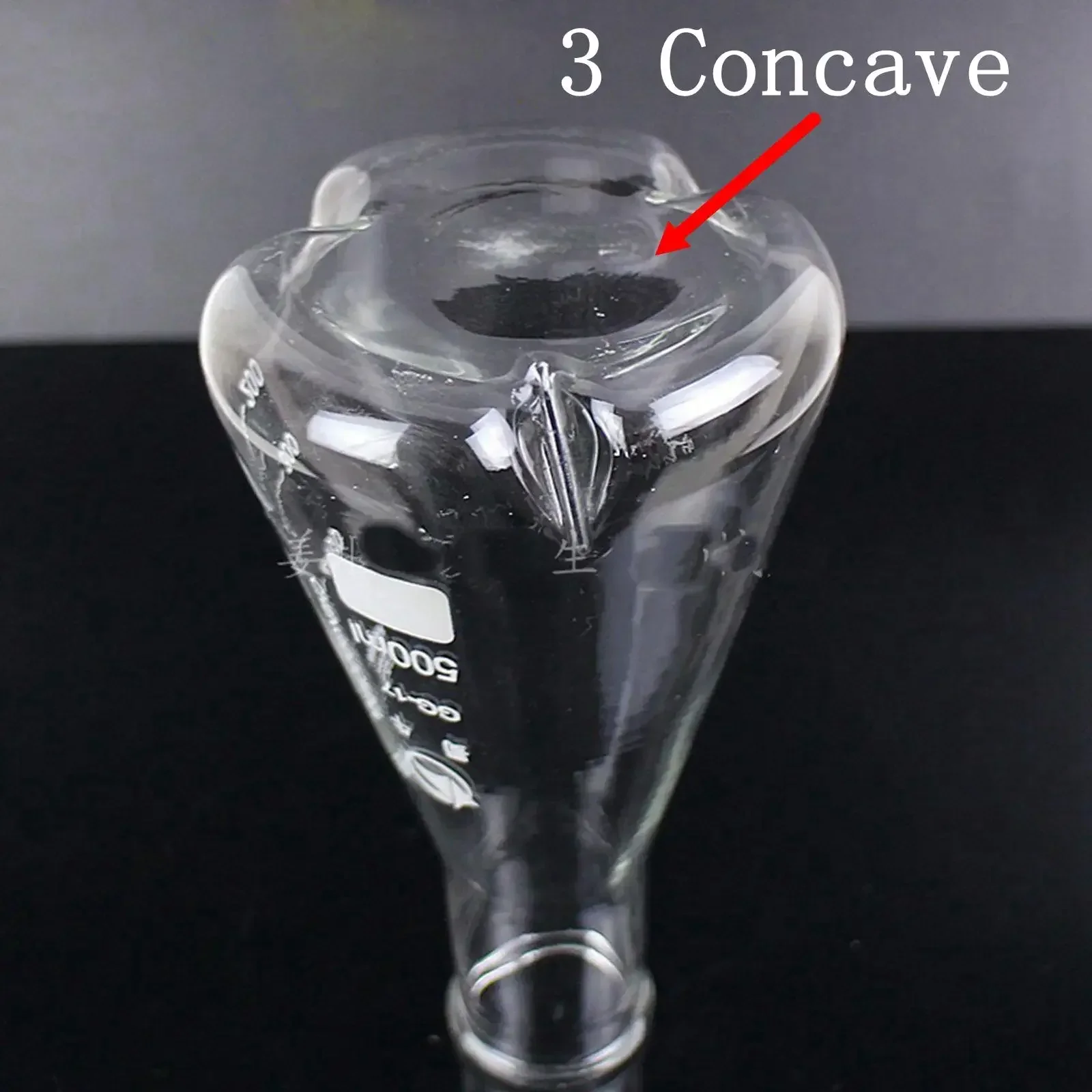 250ml 500ml 1000ml 2000ml 3 Concave Borosilicate Glass Baffle Shake Conical Erlenmeye Flask Boro Glass Laboratory Ware