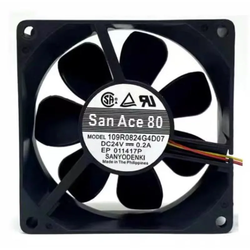 Original New Cooler Fan for Sanyo SanAce80 109R0824G4D07 24V 0.2A 8025 inverter fan 80x80x25mm