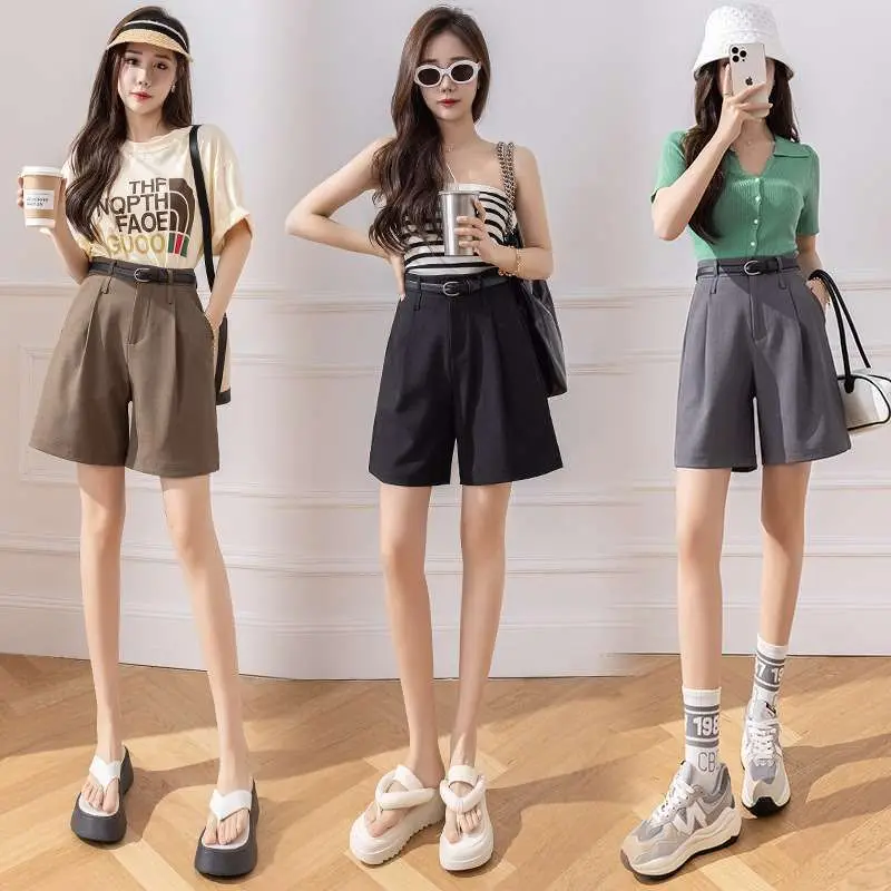 

Женские летние винтажные повседневные брюки средней длины с низкой талией из ПВХ, повседневные брюки для женщин среднего возраста