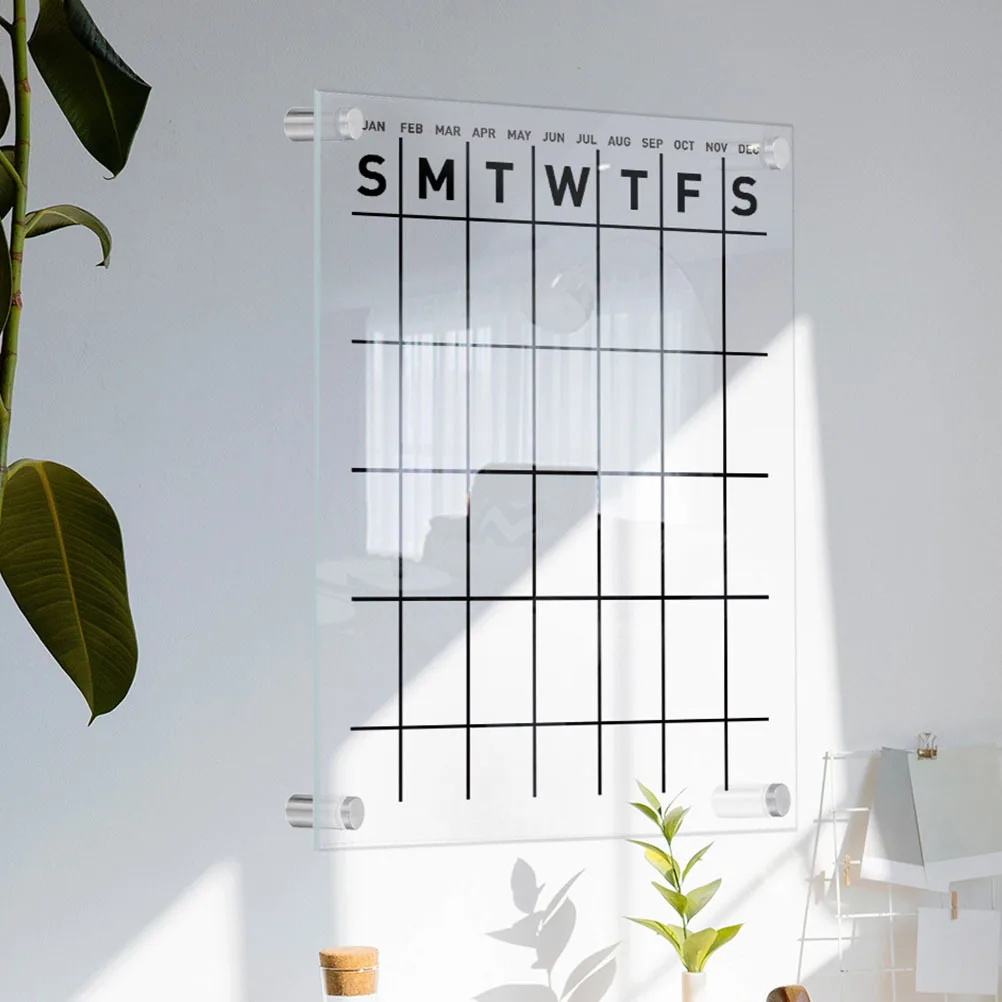 กระดานข้อความอะคริลิคแบบแขวน 1 ชุด ใช้ซ้ำได้ ลบได้ สำหรับสำนักงาน บ้าน ผนัง ประตู วางแผนรายสัปดาห์ กระดานใสขนาดกะทัดรัด