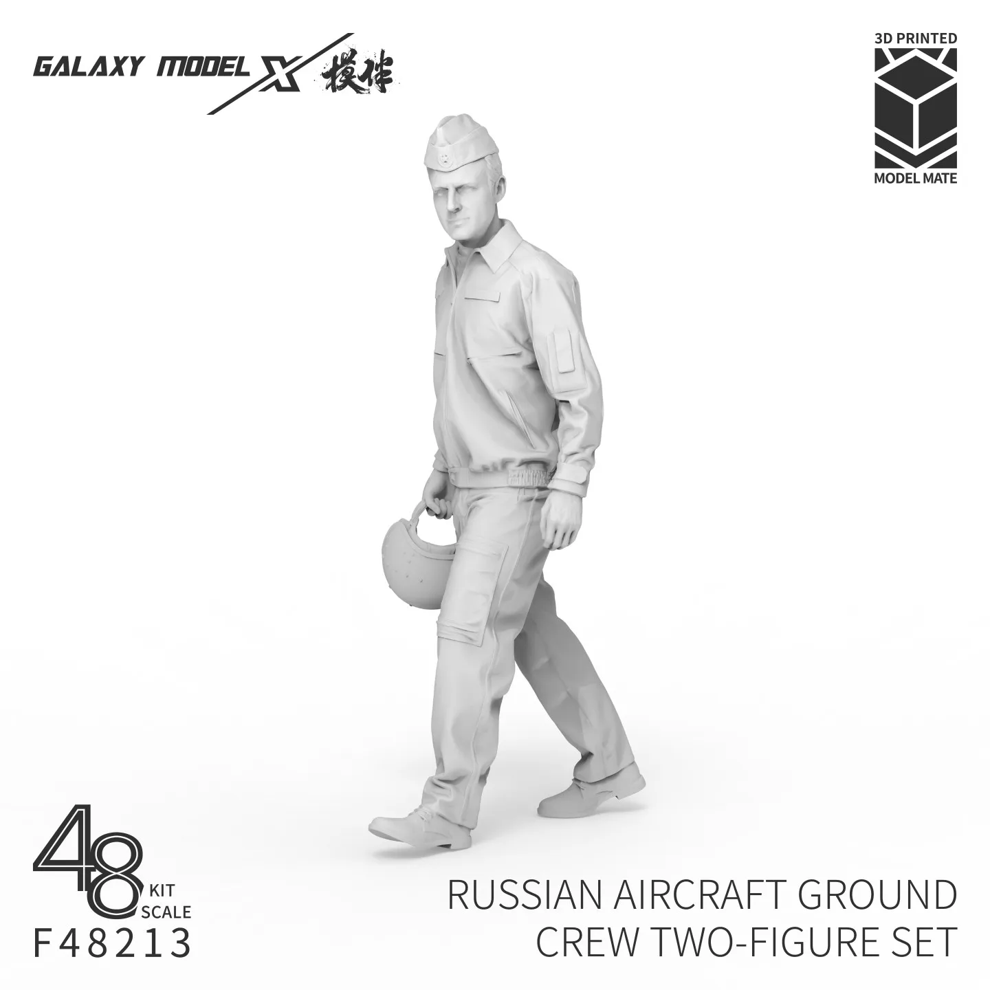 Galaxy 3D‑Printed 2‑Figure Russian Ground‑Crew Set, 1/48 Scale Accessory for Russian Aircraft Military Hobby Diorama Projects
