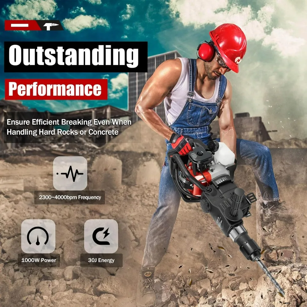 

Газовый отбойный молоток с 2-тактным двигателем 32,6CC для сноса и сверления