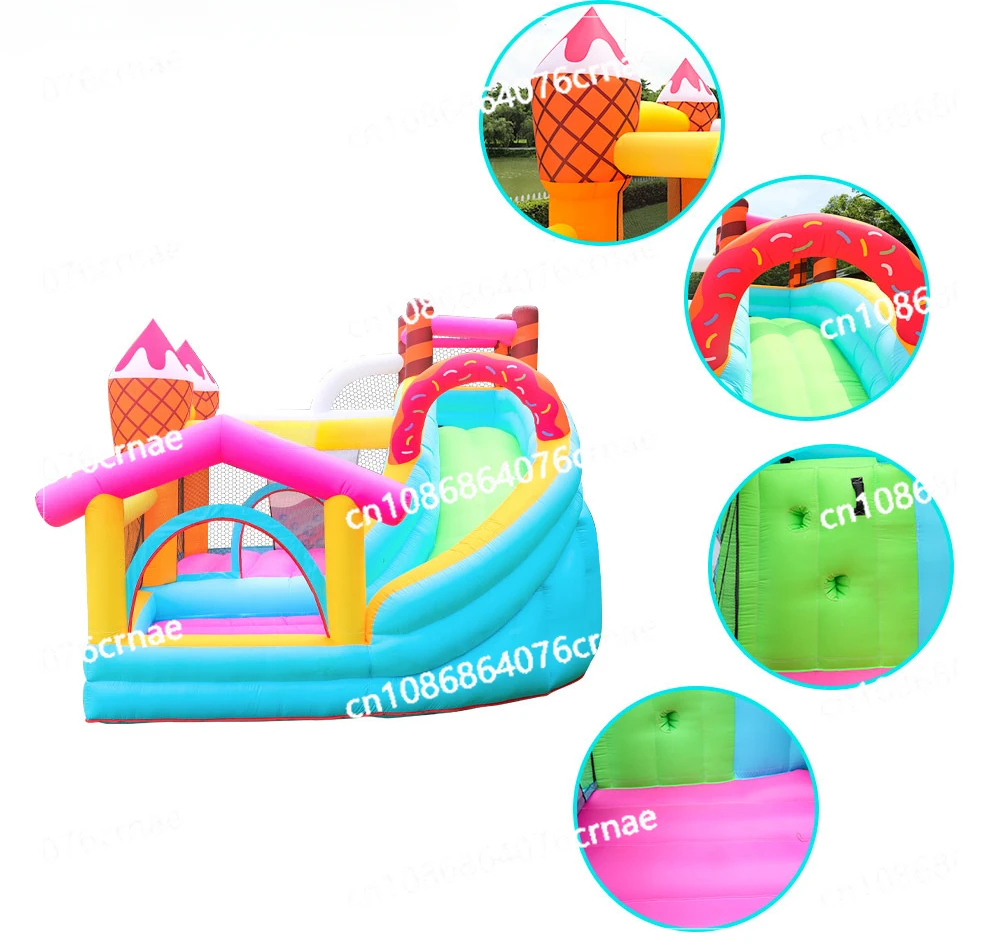 

Children's Inflatable Castle Small Children's Inflatable Slide Jump Bed Indoor and Outdoor Children's Castle