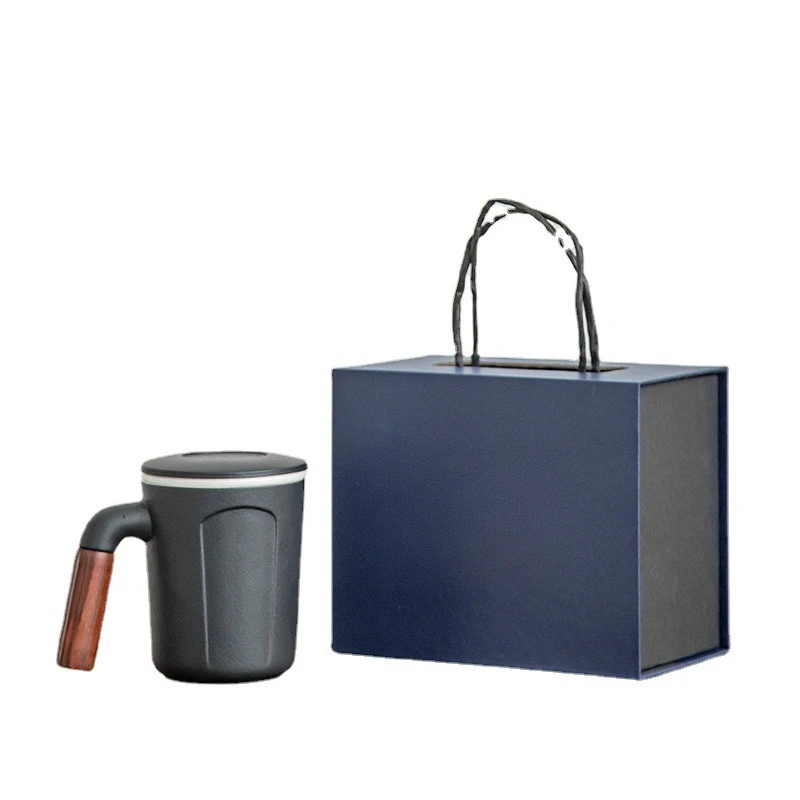 

Ceramic water cup household office cup mug with lid filter cup set gift box souvenir mug