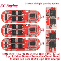 BMS 1S 2S 10A 3S 4S 5S 25A 4.2V 8.4V 18650 Li-ion Lipo Lithium Battery Protection Circuit Board Charging Module PCB PCM Charger