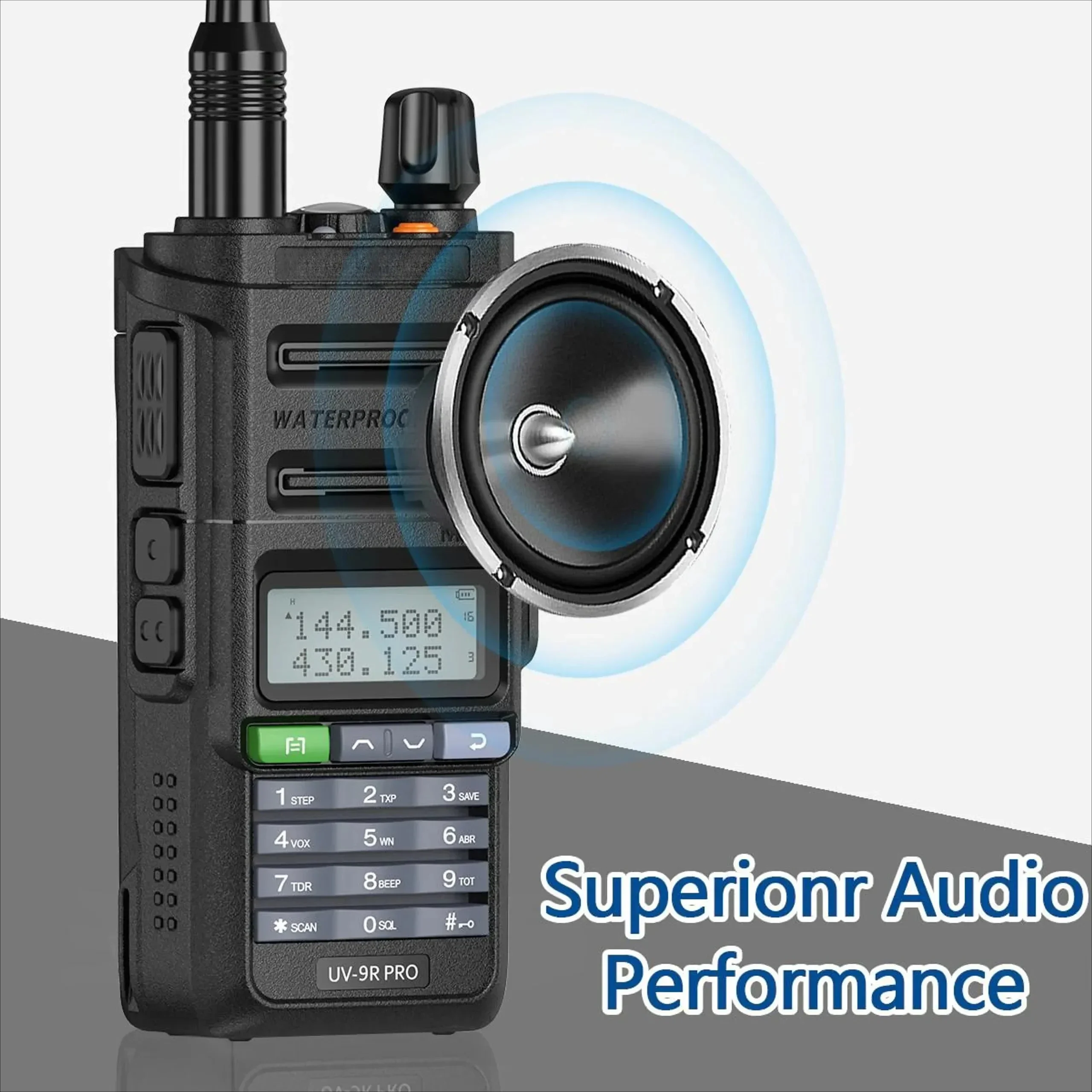 UV-9R PRO Ham Radio IP68 Waterproof Walkie Talkie UHF/VHF 8W Dual Band High Power Long Range Radio (1 Set)