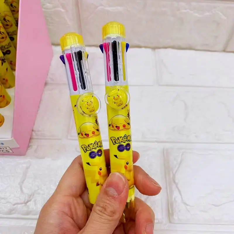 Pokemon Pikachu Cute Cartoon Kawaii 6/8 color Ball Point Pen Pet by Hand Account Pen Adult and Child Learning Ballpoint Pen Gift