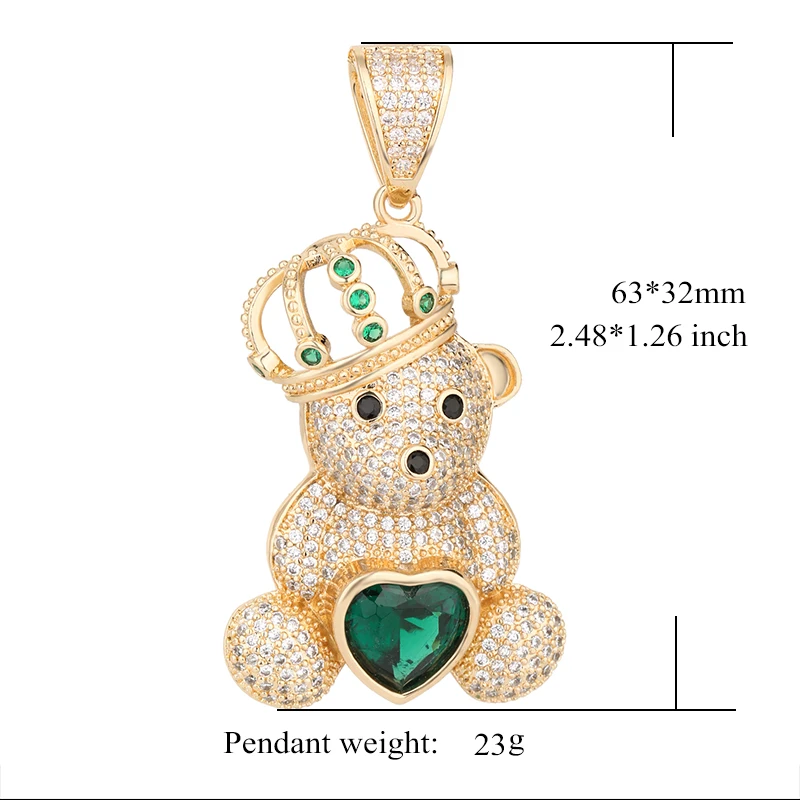 

Sweet and romantic crown love bear pendant, elegant copper teddy bear jewelry, essential for events and parties