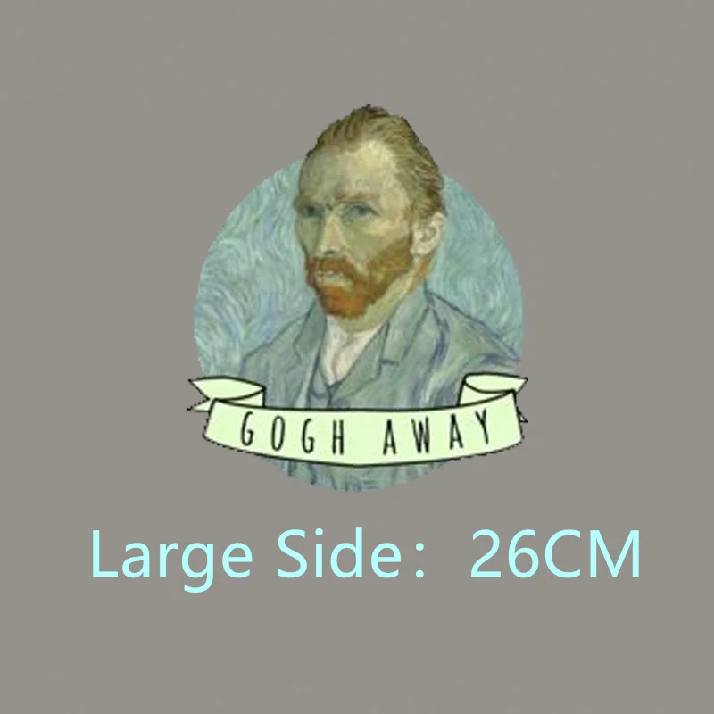 Art Oil Painting Patch Iron On Van Gogh Stripe for Clothing Thermoadhesive Patches On Jacket Transfer Sticker Free Shipping