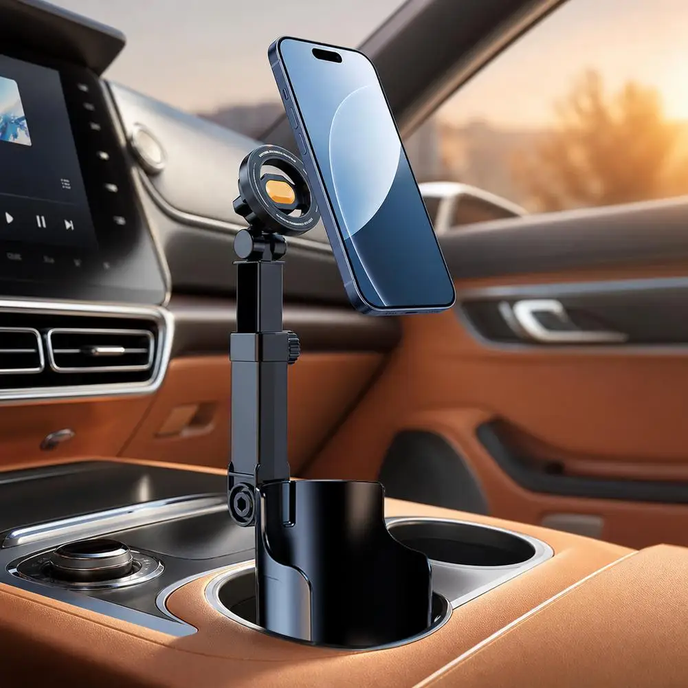 Multi Functional Water Cup Holder Magnetic Suction Car Phone Holder Height Adjustable Phone Holder