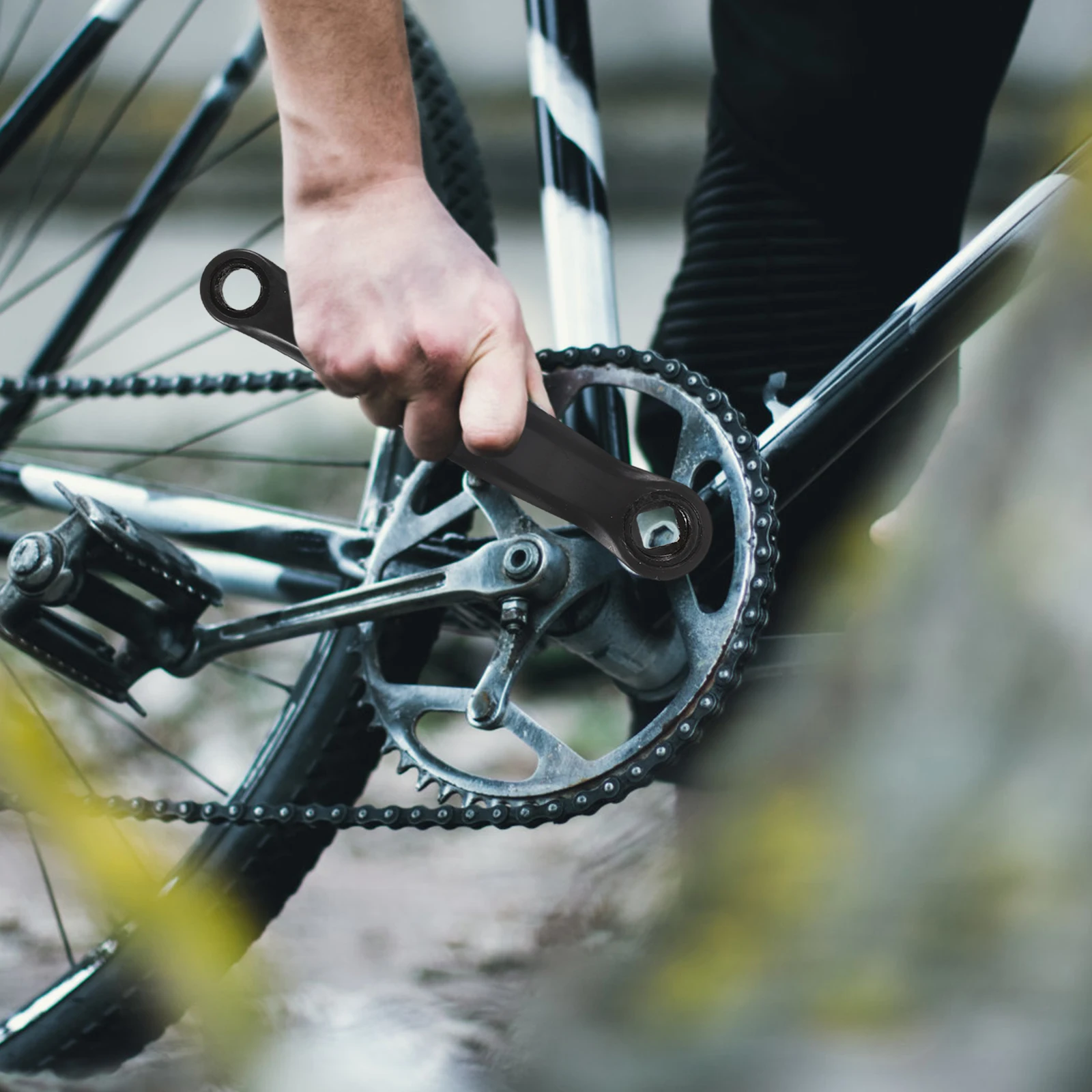 Left 170mm Crank Aluminum Alloy Horizontal Square Taper Durable Bike Crank Replacement Road Mountain Folding Fixed Gear Cycle