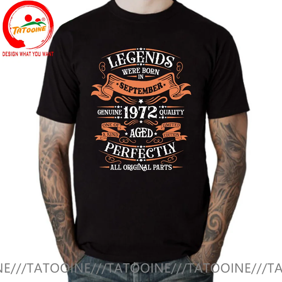 Legends Born in 1972 Aged Perfectly November September October December January Febuary March April May June July August T Shirt