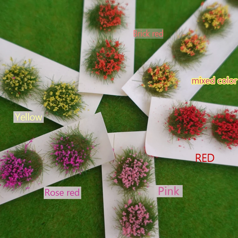 1Set Miniature Garden Decor Static Scenery Model Landscape Wargame Grass Tufts DIY Building Layout Sand Table Flower Cluster