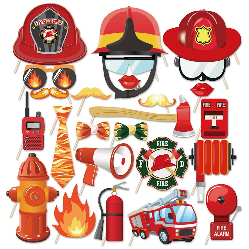 Fire Truck Party Supplies Plates Napkins Cups Tablecloth Banner Firefighter Sam Party Decorations Kids Boys Home Decor Outdoor