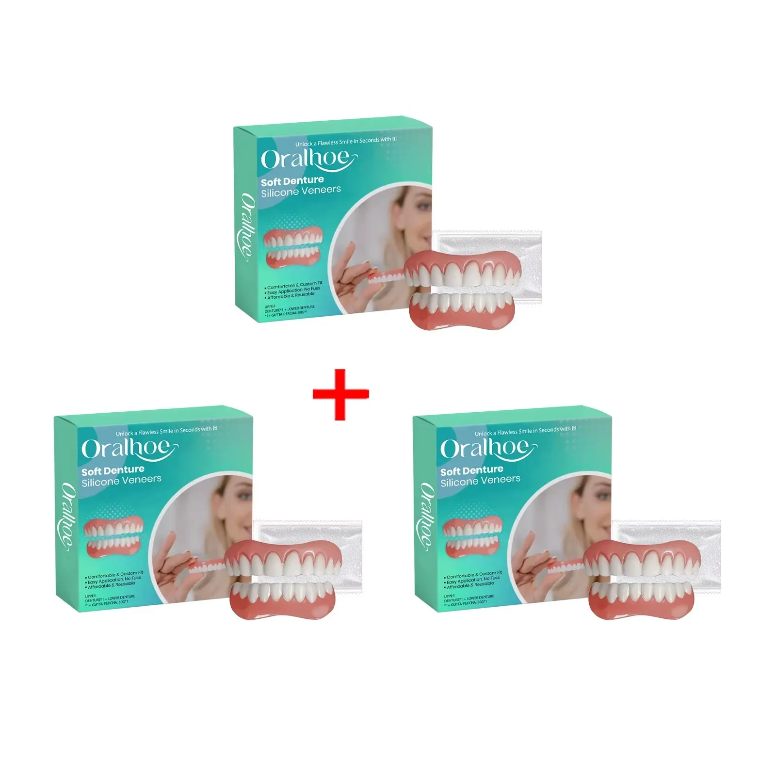 

Silicone Dentures False Teeth Full Set Easy Wear Comfortable Anti Friction Protect Mouth Prevent Falling Soft Denture Reline Kit