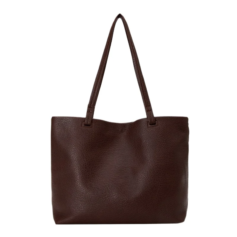 Women's Fashion Large Capacity Shoulder Tote Bag Casual Simple Summer Daily Work Bag Vegan Leather