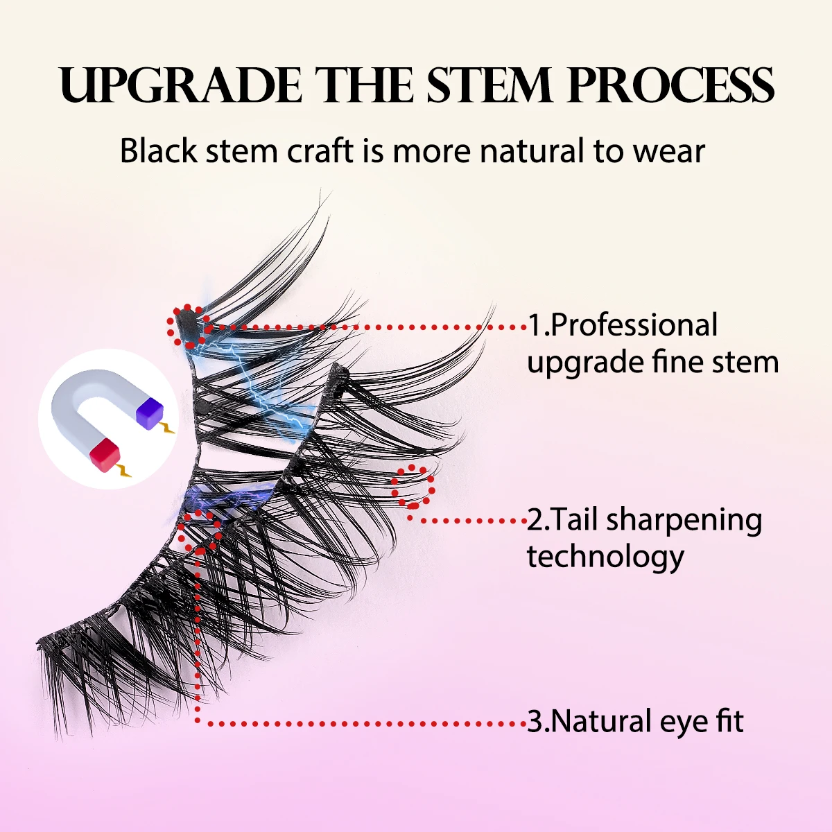 MAGEFY Magnetic Eyelashes with Applicator Boxed Glue Free Reusable Natural Cat Eye Lashes Easy to Wear and Remove for Beginner