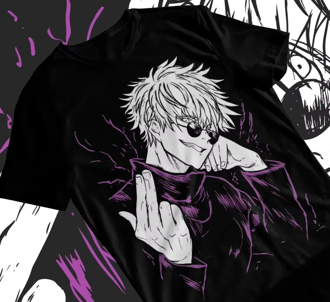 Jujutsu Kaisen Anime Gojo Satoru Bedrucktes T-Shirt für Herren und Damen, Herren-Top, Sport-T-Shirt, Sommer 2026 Neuheit