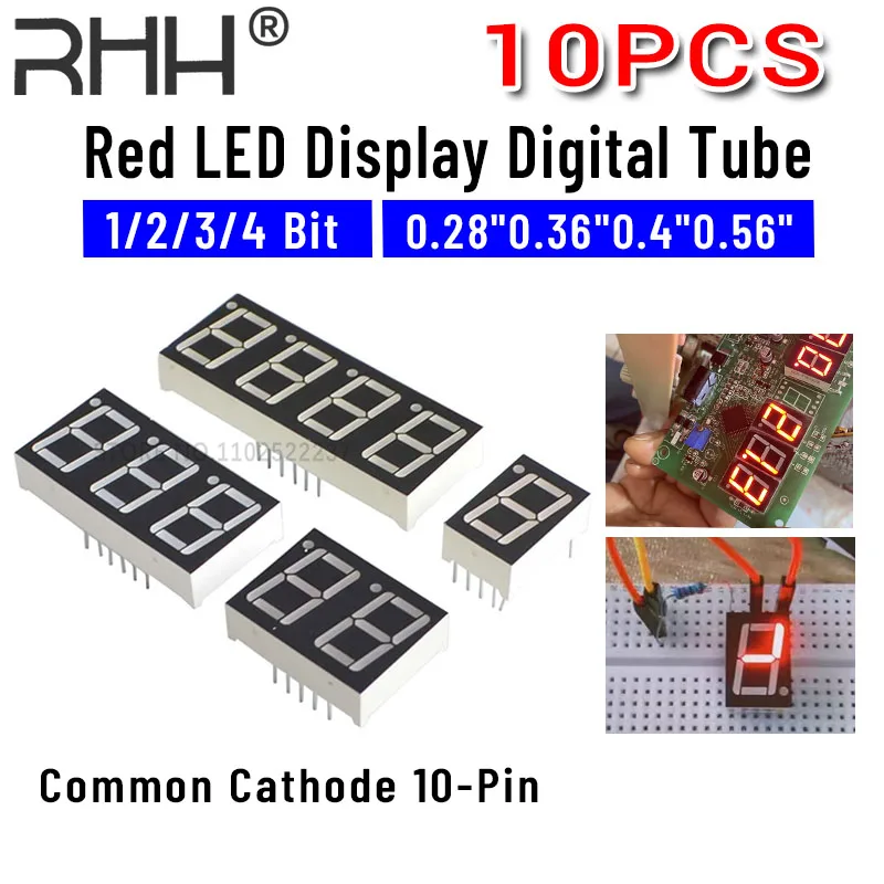 0.28 0.36 0.4 0.56 0.8 inch LED display 7 Segment 1 2 3 4 Bit Digit Tube Red Common Cathode  Digital Tube led 7segment