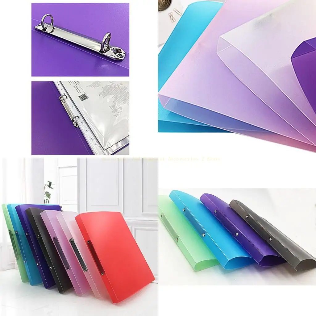 

Ring Binder Colorured Transparent Loose-leaf Paper File Folder Storage Supply