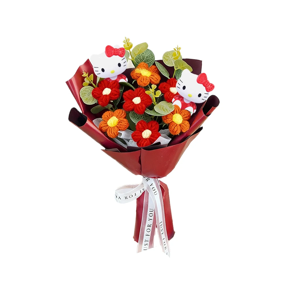 Sanrio holds a bouquet of Hello Kitty realistic daisies. Hello Kitty Mother's Day Gift Teacher's Day Gift Valentine's Day Gift H - view 5