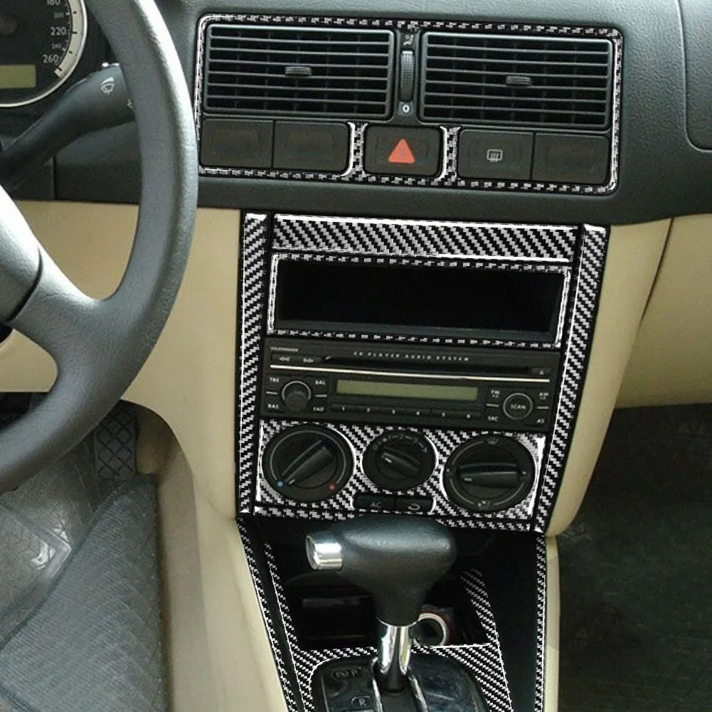 For Golf 4 Interior As Shown In The Picture Dashboard Vent Trim Air Outlet Cover Carbon Fiber Construction Buckle-on Mounting