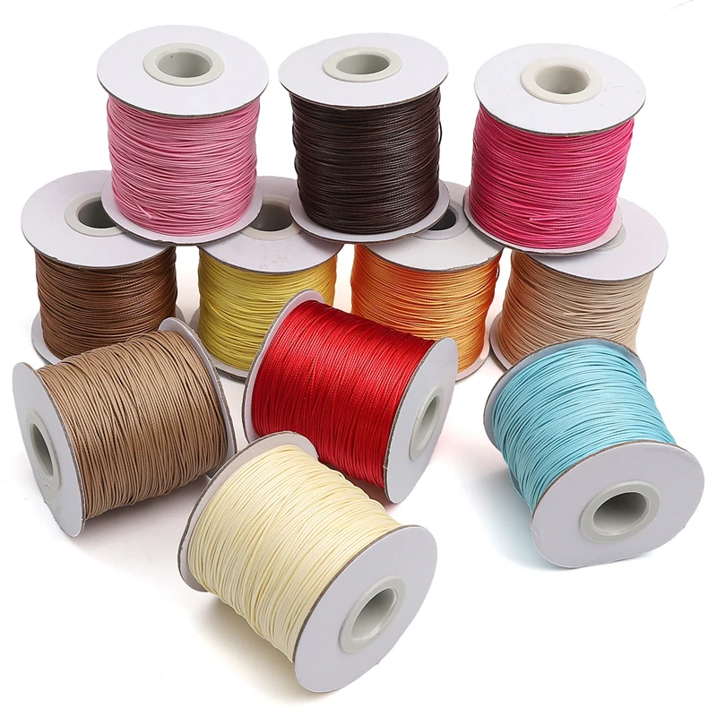 10m/lot 20 Color Leather Line Waxed Cord Cotton Thread String Strap Necklace Rope For Jewelry Making DIY Bracelet Supplies