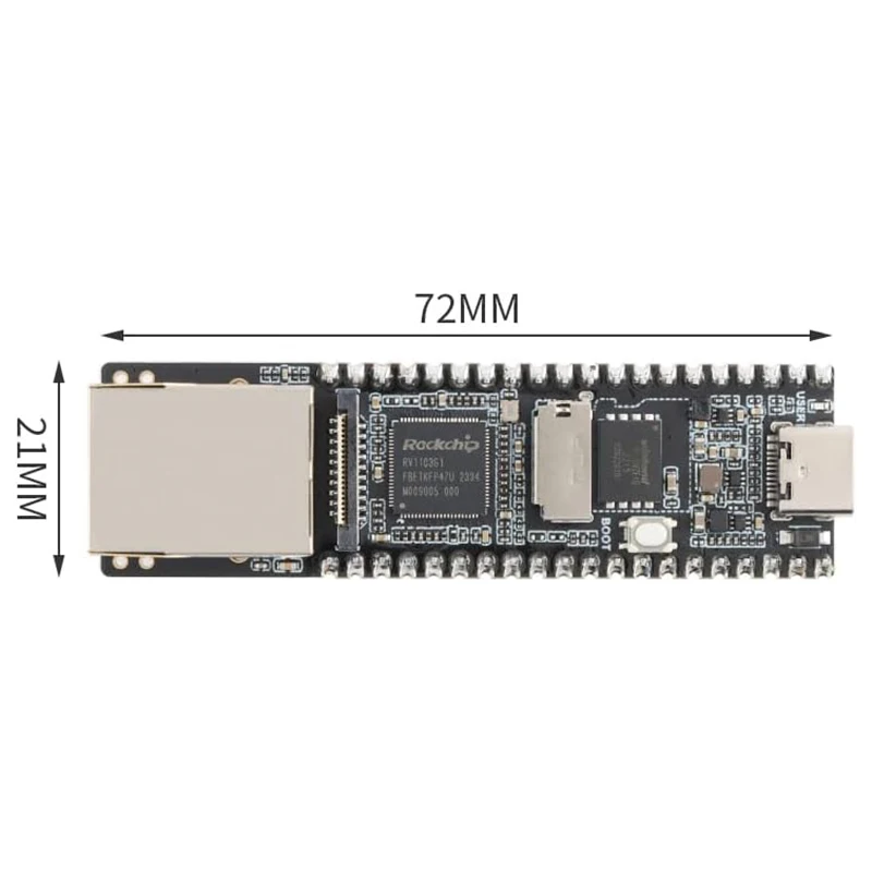 Плата Luckfox Pico Plus Micro Linux AI Макетная плата с портом Ethernet RV1103 Встроенная ARM Cortex-A7/RISC-V MCU/NPU/ISP