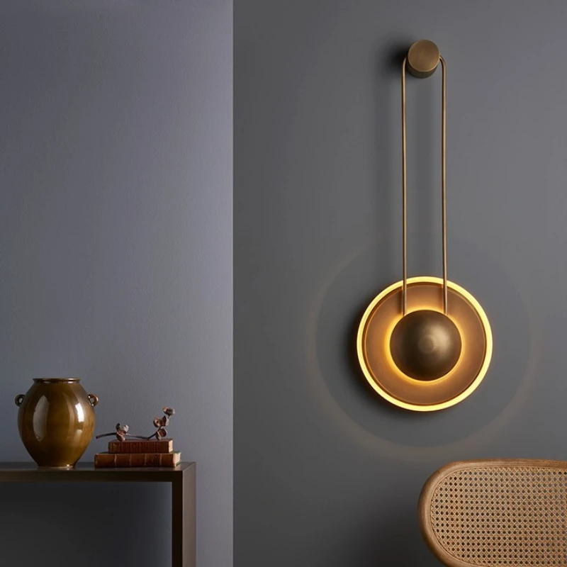 

Round wall lamp personalized designer model room living room bedroom bedside lamp study corridor