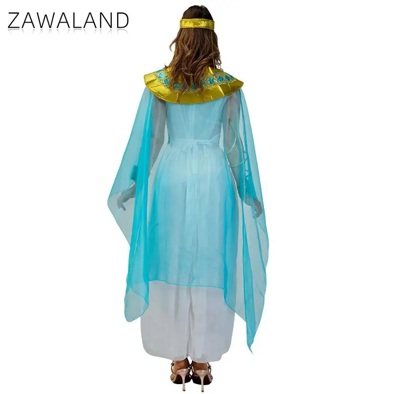 Zawaland Halloween Woman Sexy Queen of Egypt Cosplay Costume Holiday Party Funny Performance Fashion Costume Dress Clothes