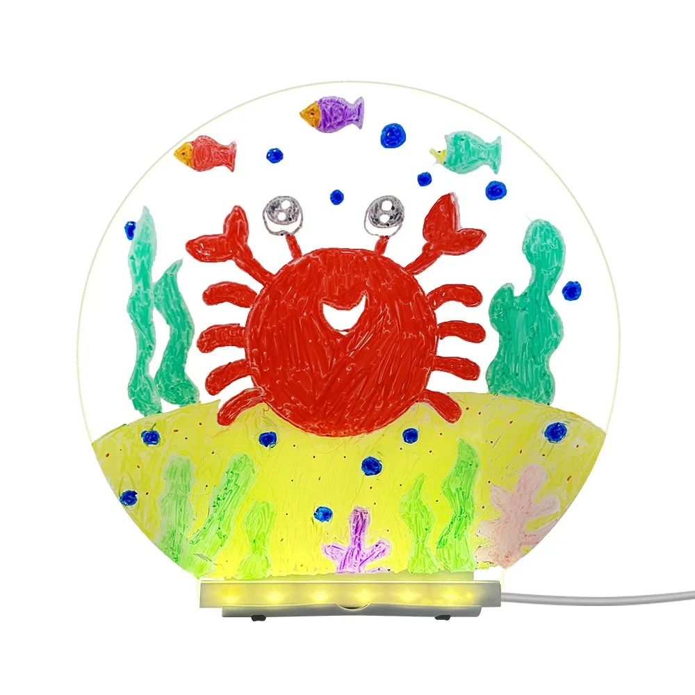 Adjustable Stand LED Writing Board Colored Pens Wiping Cloth Luminous Drawing Board Colored Graffiti Acrylic