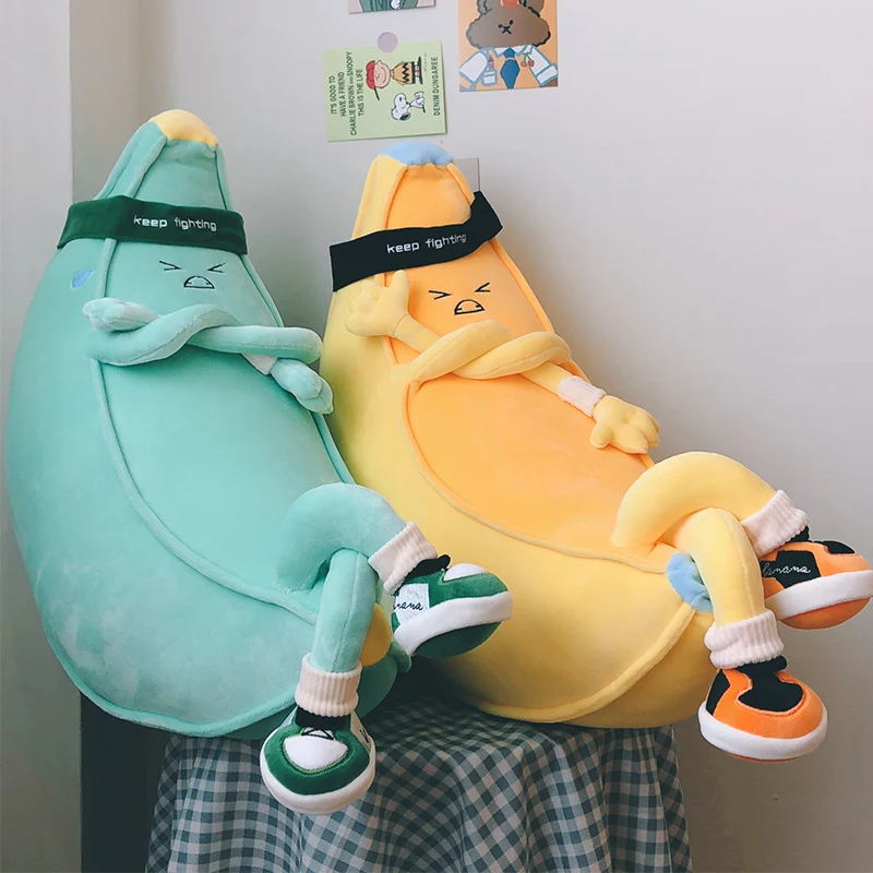 

Banana Shaped Plush Toy Pillow Realistic Stuffed Doll Gift For Girls Birthday Simulation Long Pillow Dolls Soft Toys For Kids