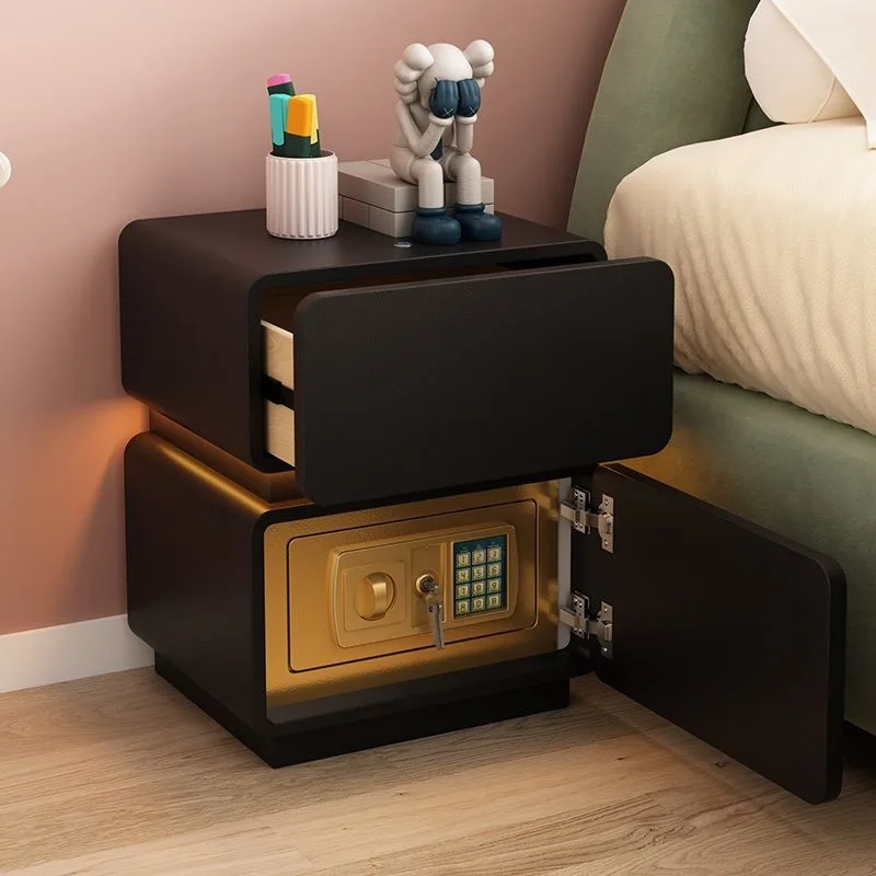 Home bedside table, safe, integrated intelligent multi-functional three-color light, installation-free, bedroom storage, simple