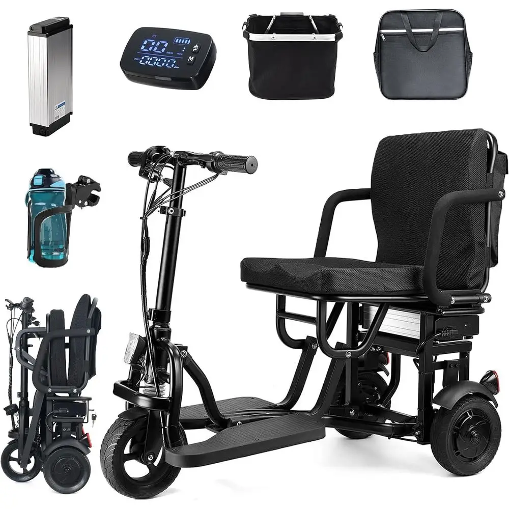 

Компактный трехколесный складной самокат для взрослых и пожилых людей, литиевая батарея большой емкости, поддерживает 300 фунтов, по индивидуальному заказу