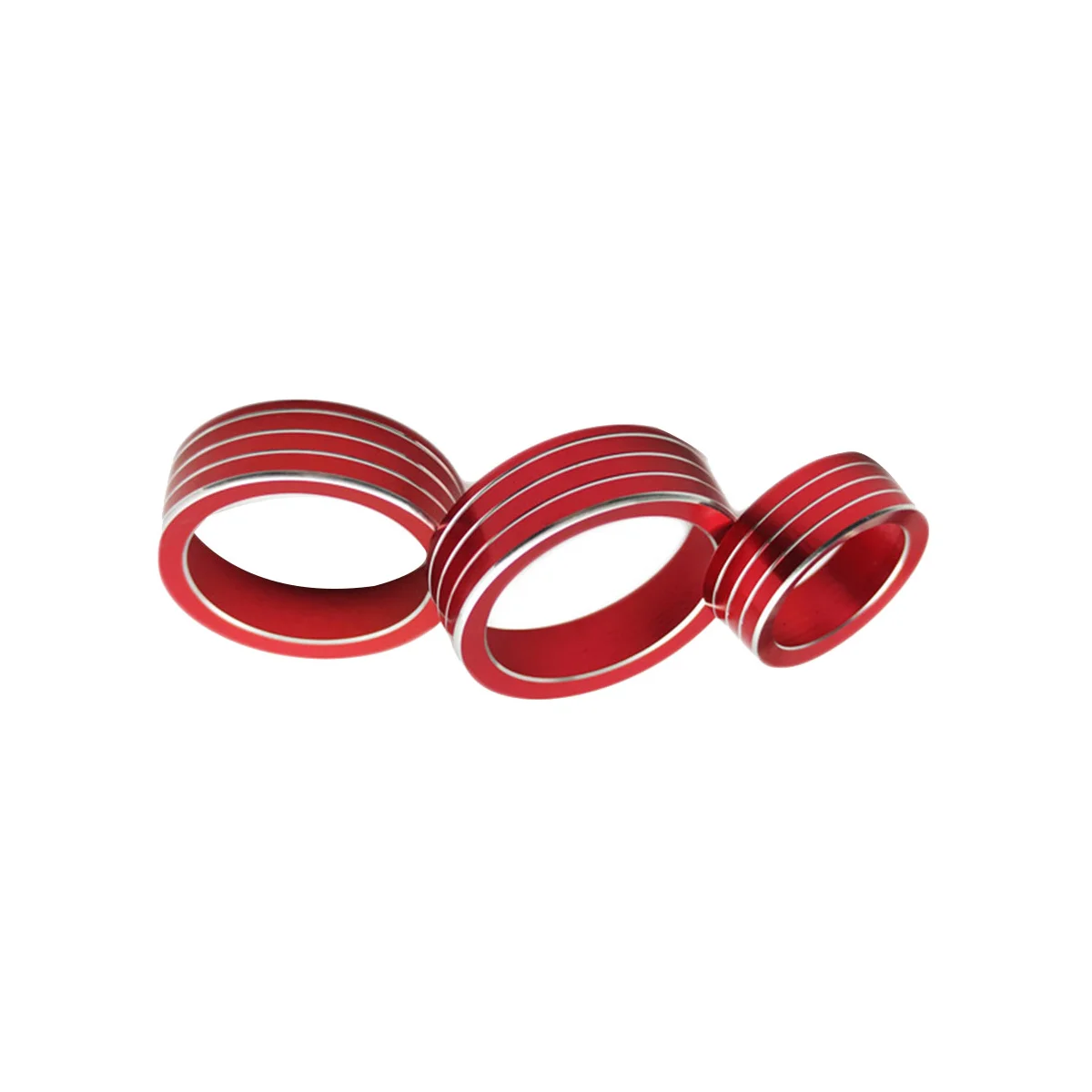 3Pcs Air AC Knob Control Volume Red Cover Rings Trim for Subaru XV Forester 2018-2023 Car Center Console Knob Ring Kits image 5