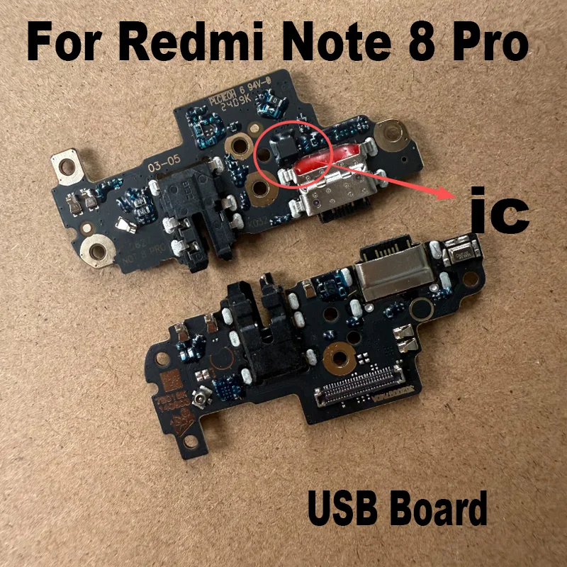 For Xiaomi Redmi Note 8 Pro USB Charging Dock Port Main Mother Mic Microphone Connector Board Flex Cable Replacement