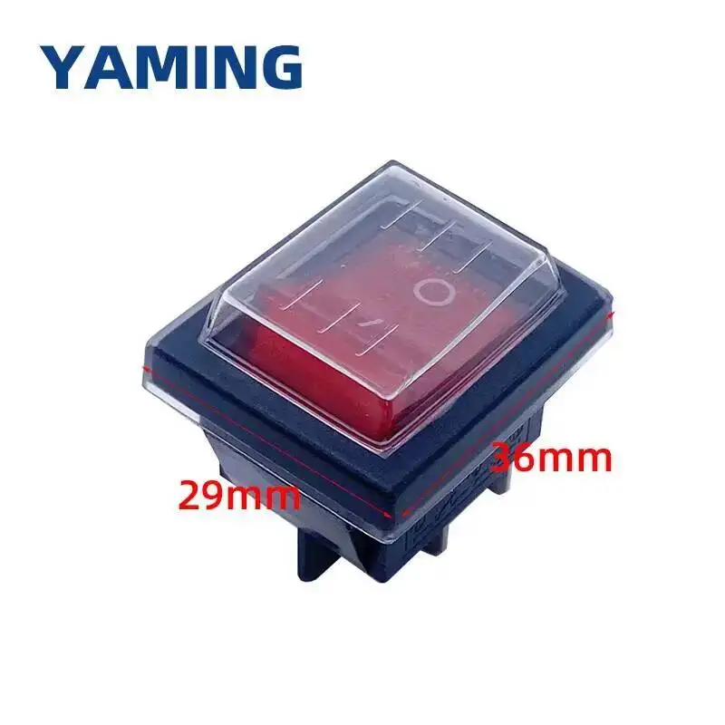 5pcs 220V 16A ON/OFF Red Spare Waterproof Rocker Switch For Industrial Vacuum Suction Machines Push Button Switches