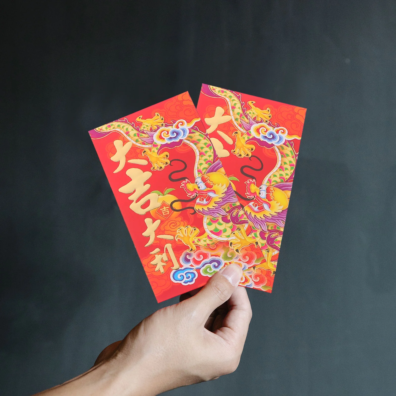 Lot d'Enveloppes Rouges à Motif de Dragon, Pochette en Papier Décorative du Zodiaque Chinois, 30 Pièces, 2024